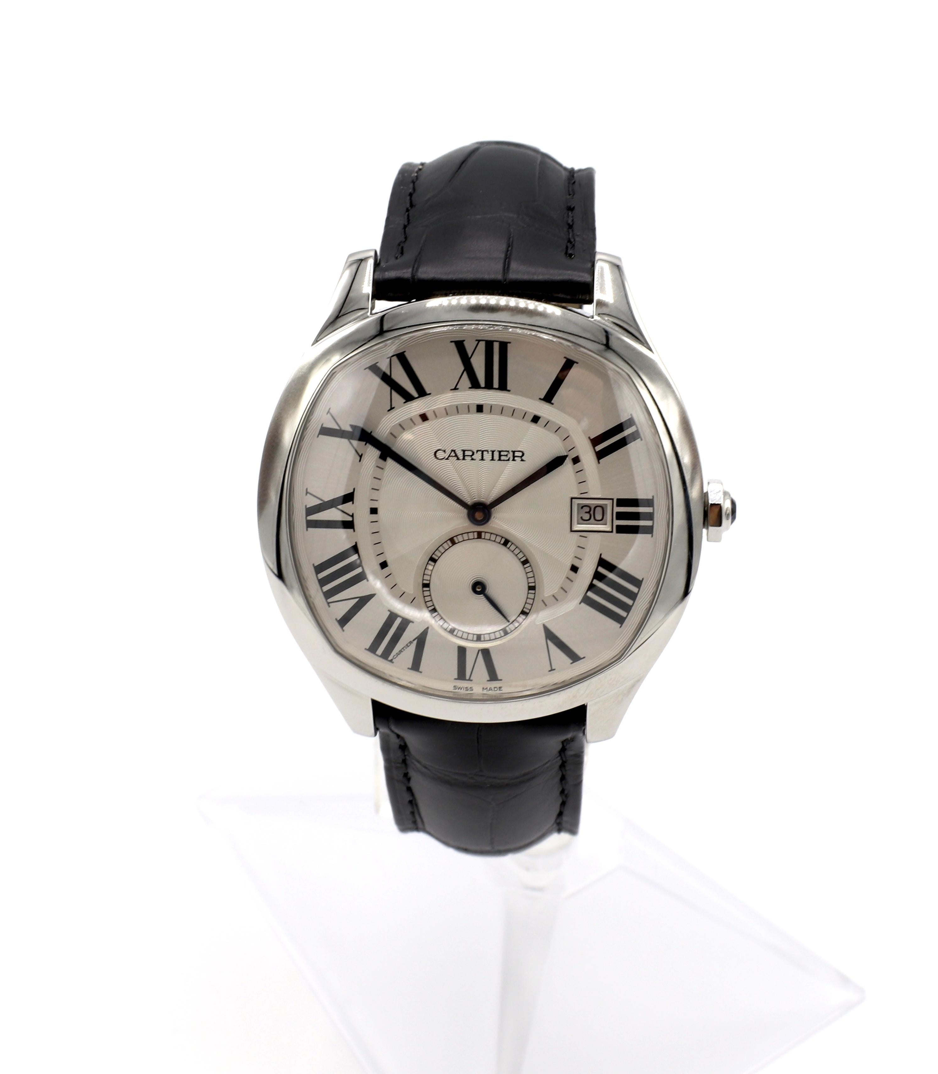 Cartier Drive De Cartier WSNM0004 Stainless Steel Leather Strap Men's Watch 6