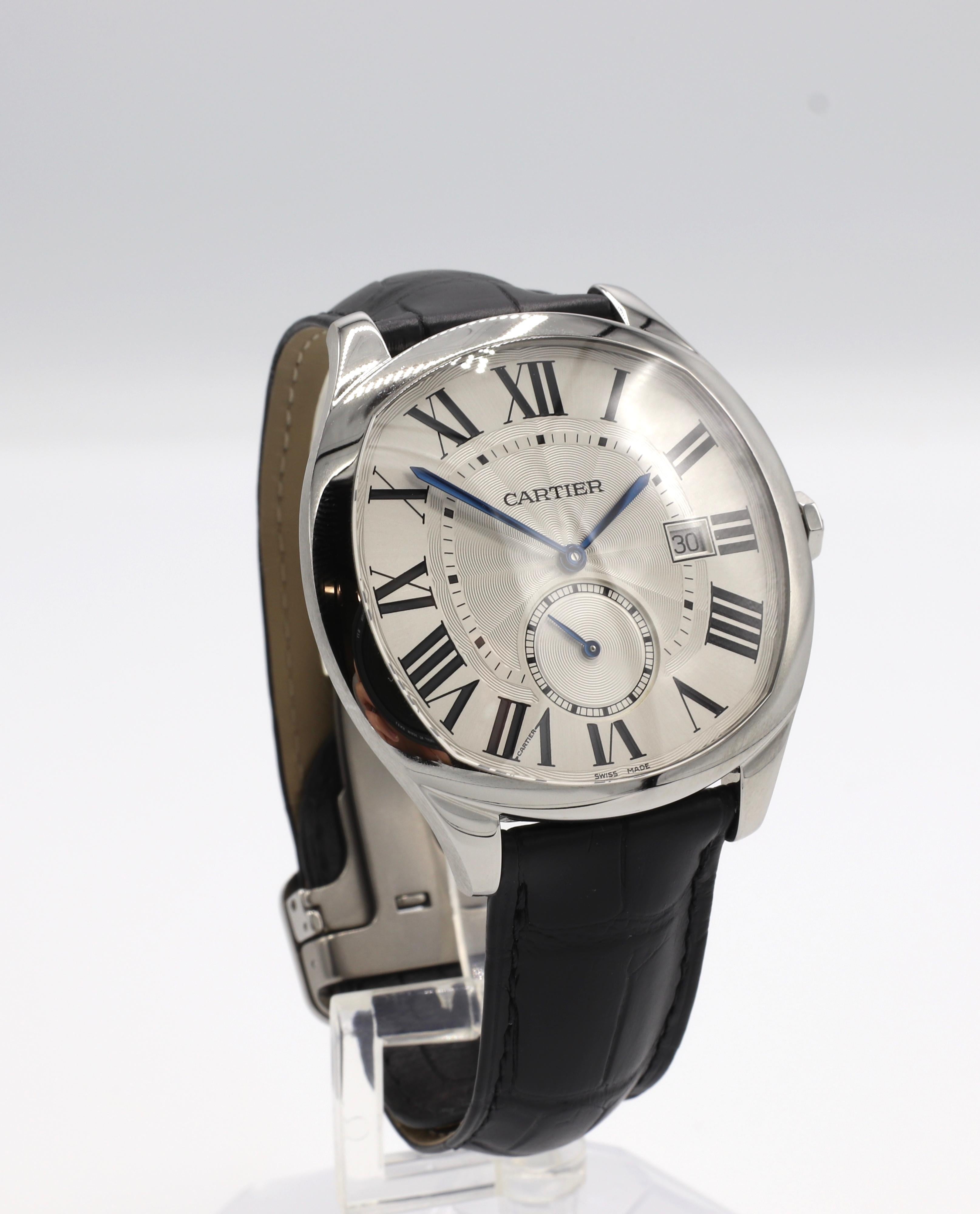 Cartier Drive De Cartier WSNM0004 Stainless Steel Leather Strap Men's Watch 7