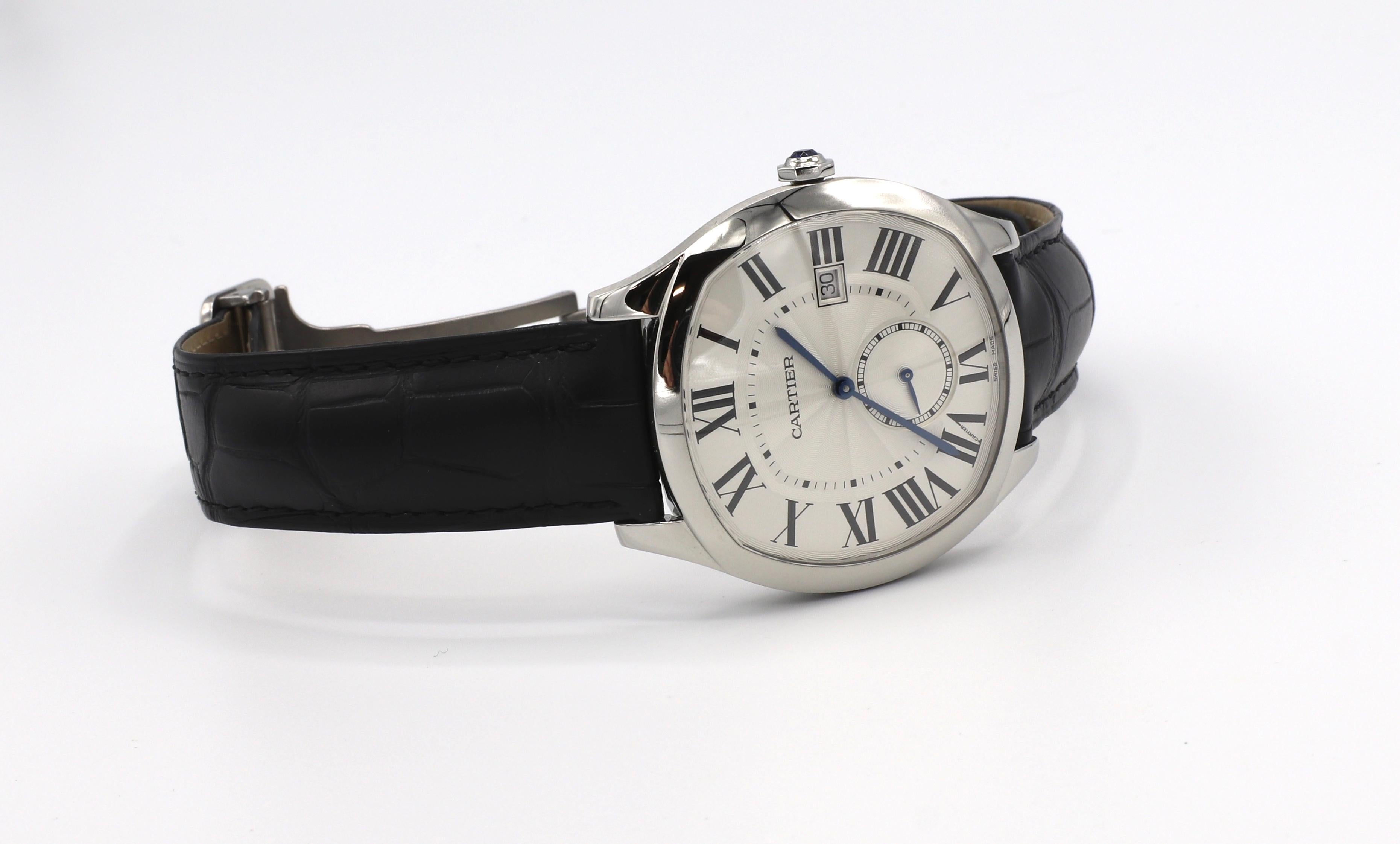 Cartier Drive De Cartier WSNM0004 Stainless Steel Leather Strap Men's Watch 4