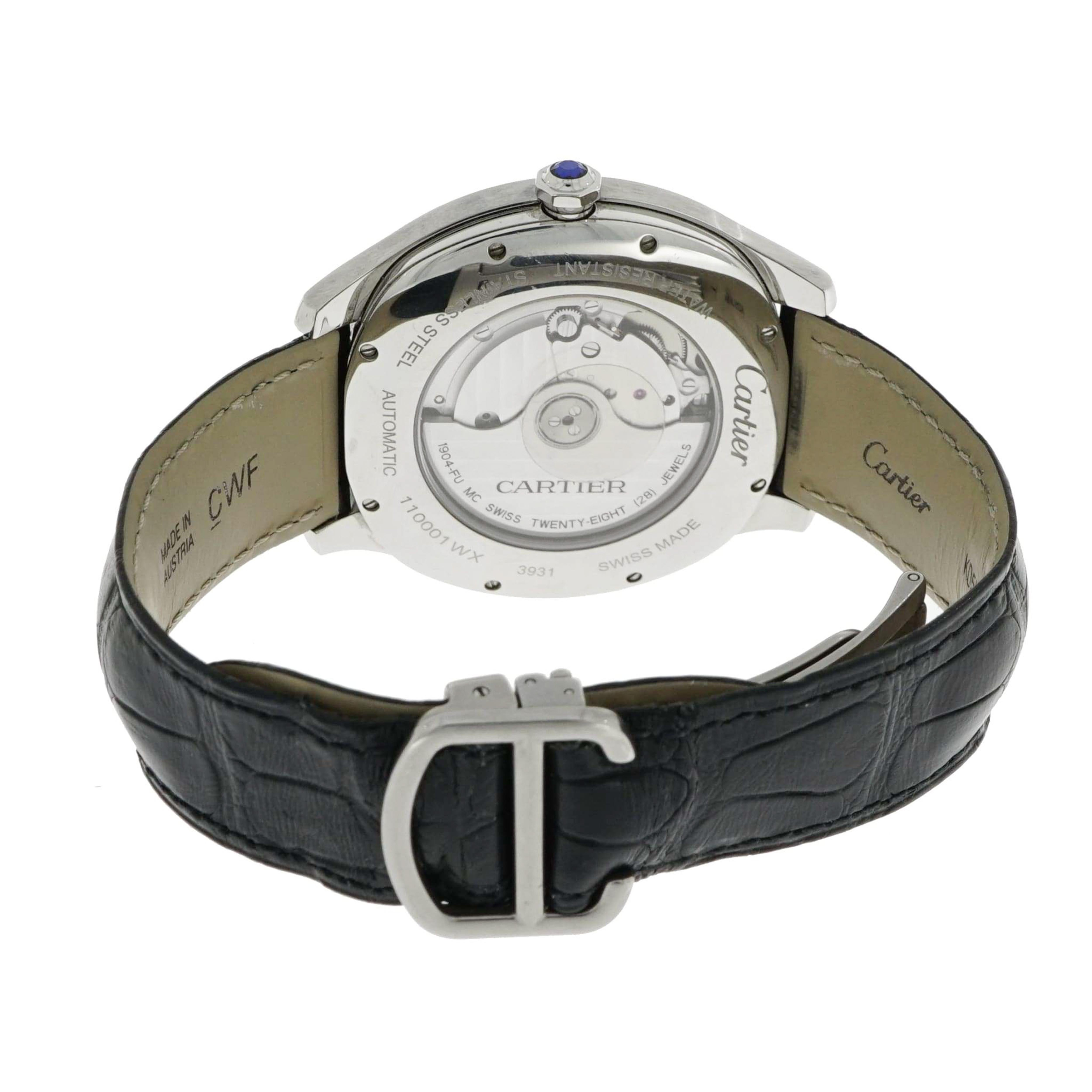 Modern Cartier Drive GMT Stainless Steel Wristwatch