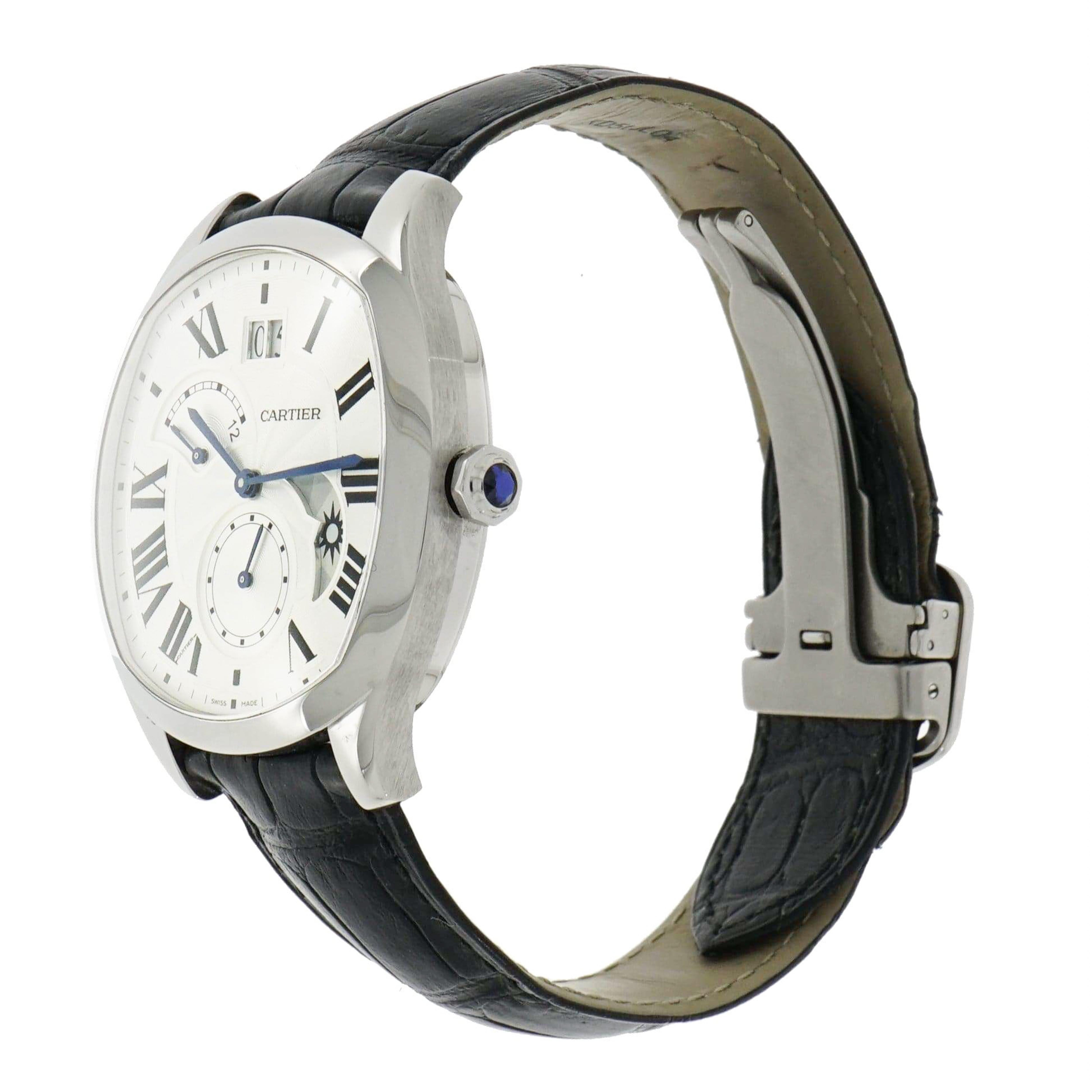 Cartier Drive GMT Stainless Steel Wristwatch In Excellent Condition In Greenwich, CT