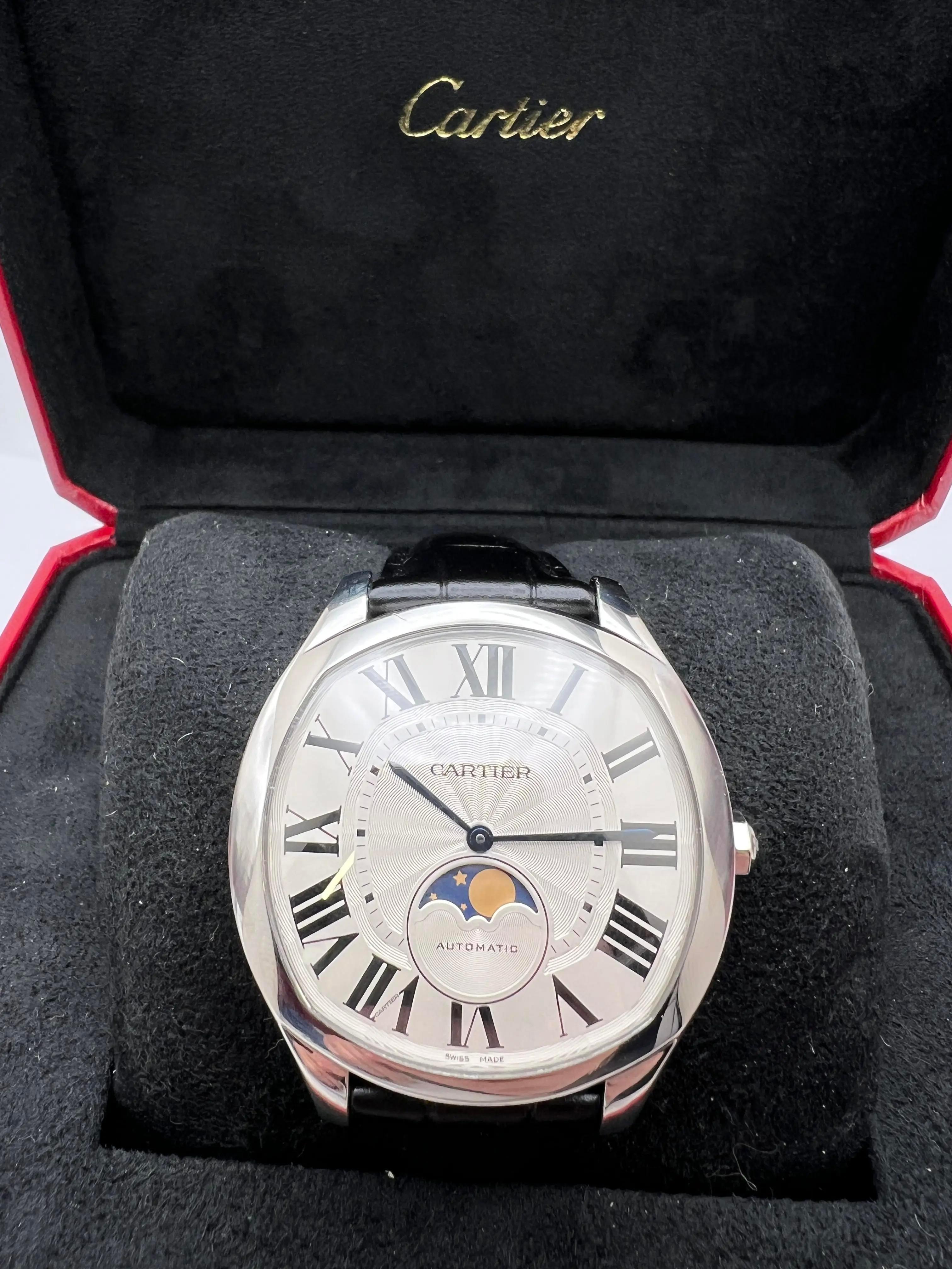 Cartier Drive MoonPhase 41mm Large Model Automatic Silver WSNM0008 Box Card For Sale 6