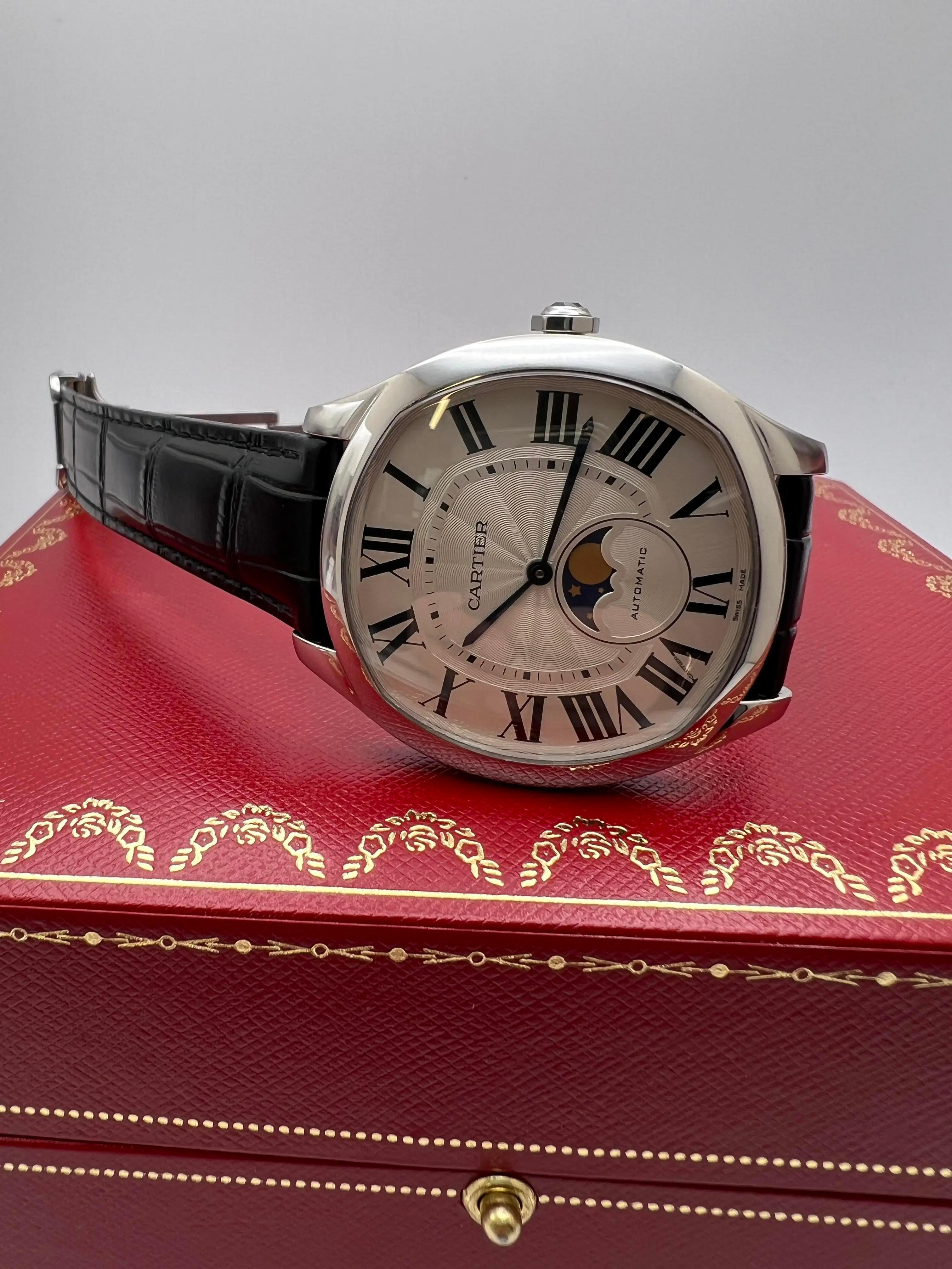 Men's Cartier Drive MoonPhase 41mm Large Model Automatic Silver WSNM0008 Box Card For Sale