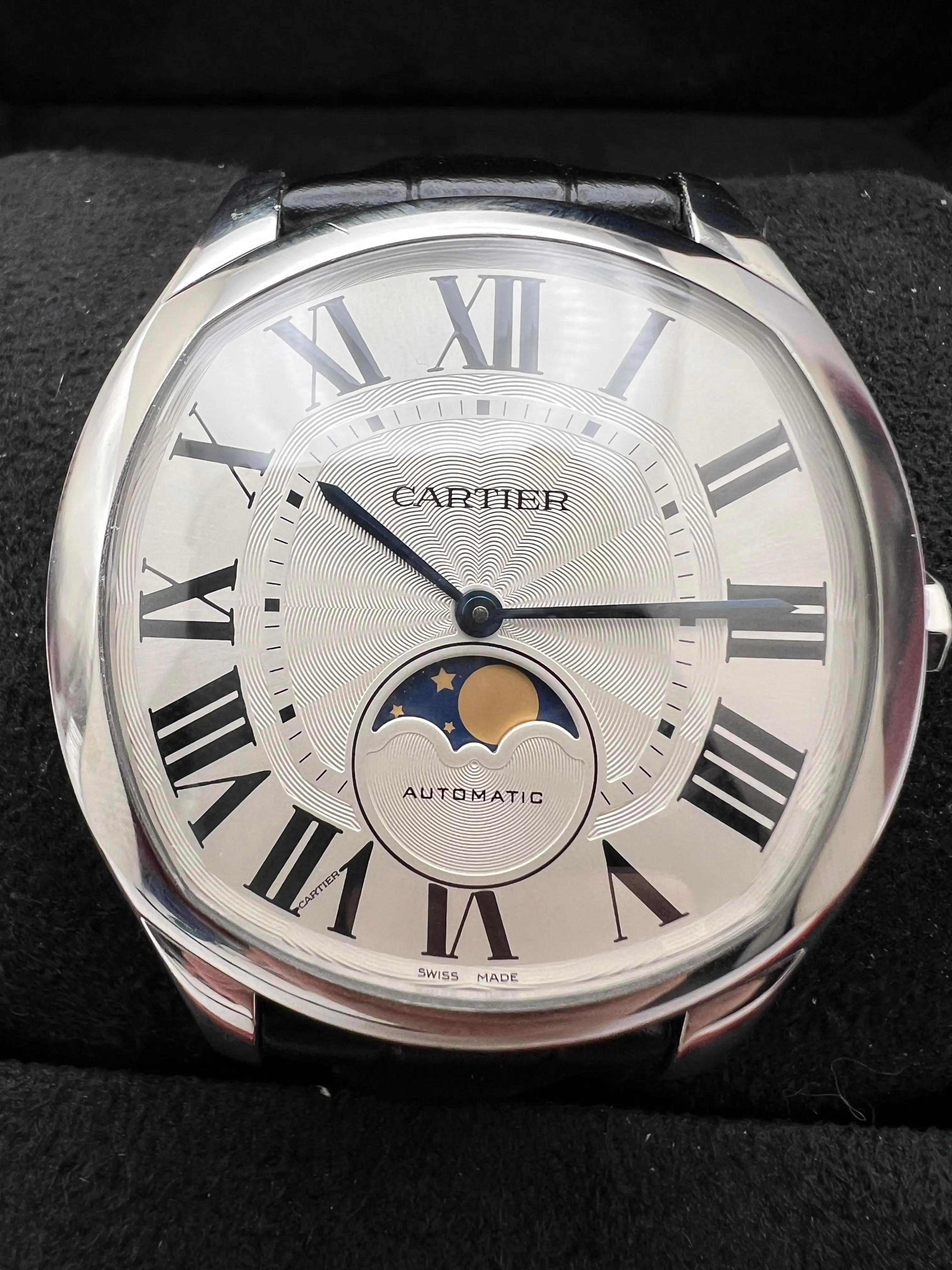 Cartier Drive MoonPhase 41mm Large Model Automatic Silver WSNM0008 Box Card For Sale 1