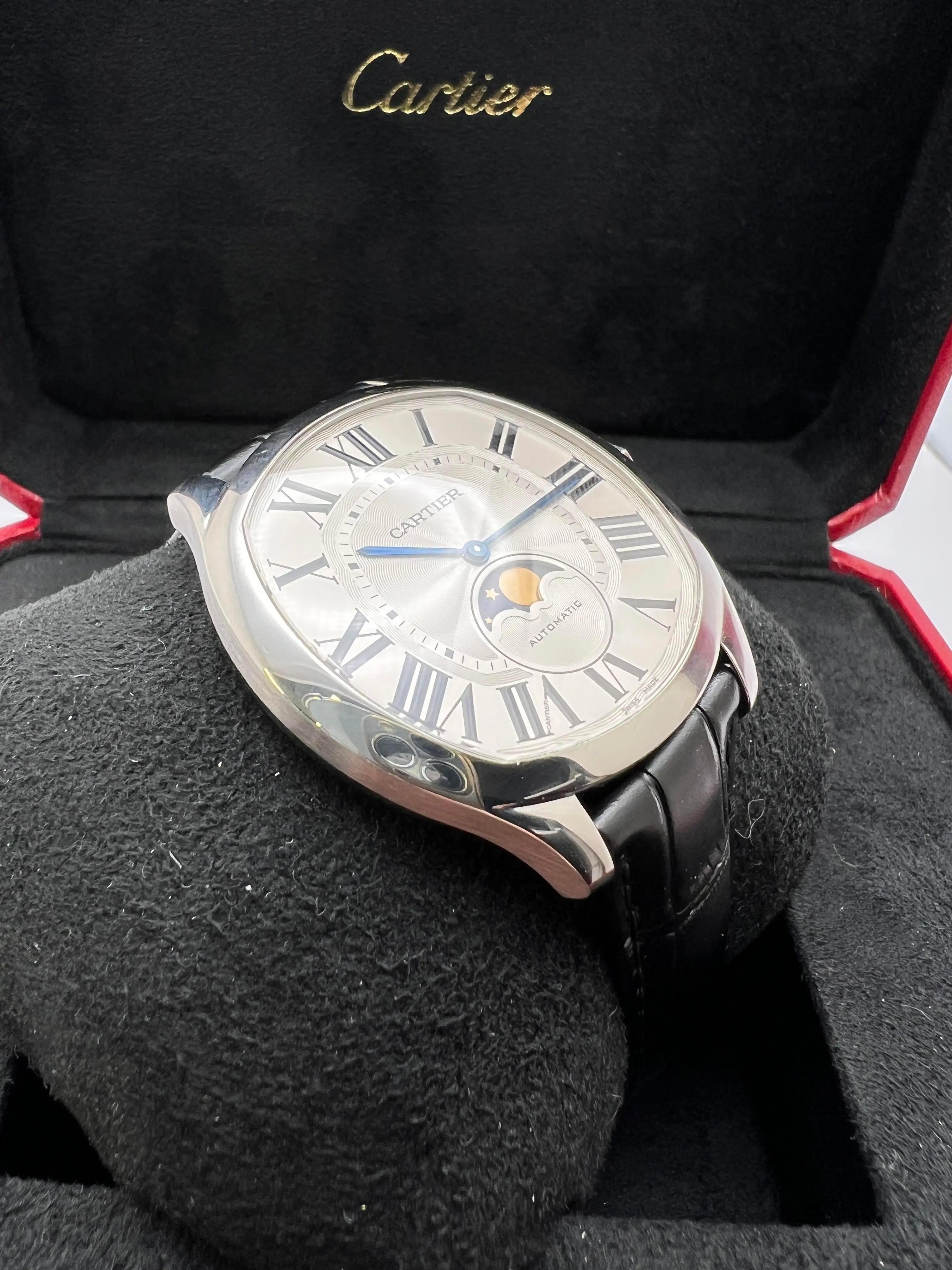 Cartier Drive MoonPhase 41mm Large Model Automatic Silver WSNM0008 Box Card For Sale 2