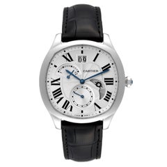 Cartier Drive Retrograde Large Day Night Indicator Steel Mens Watch