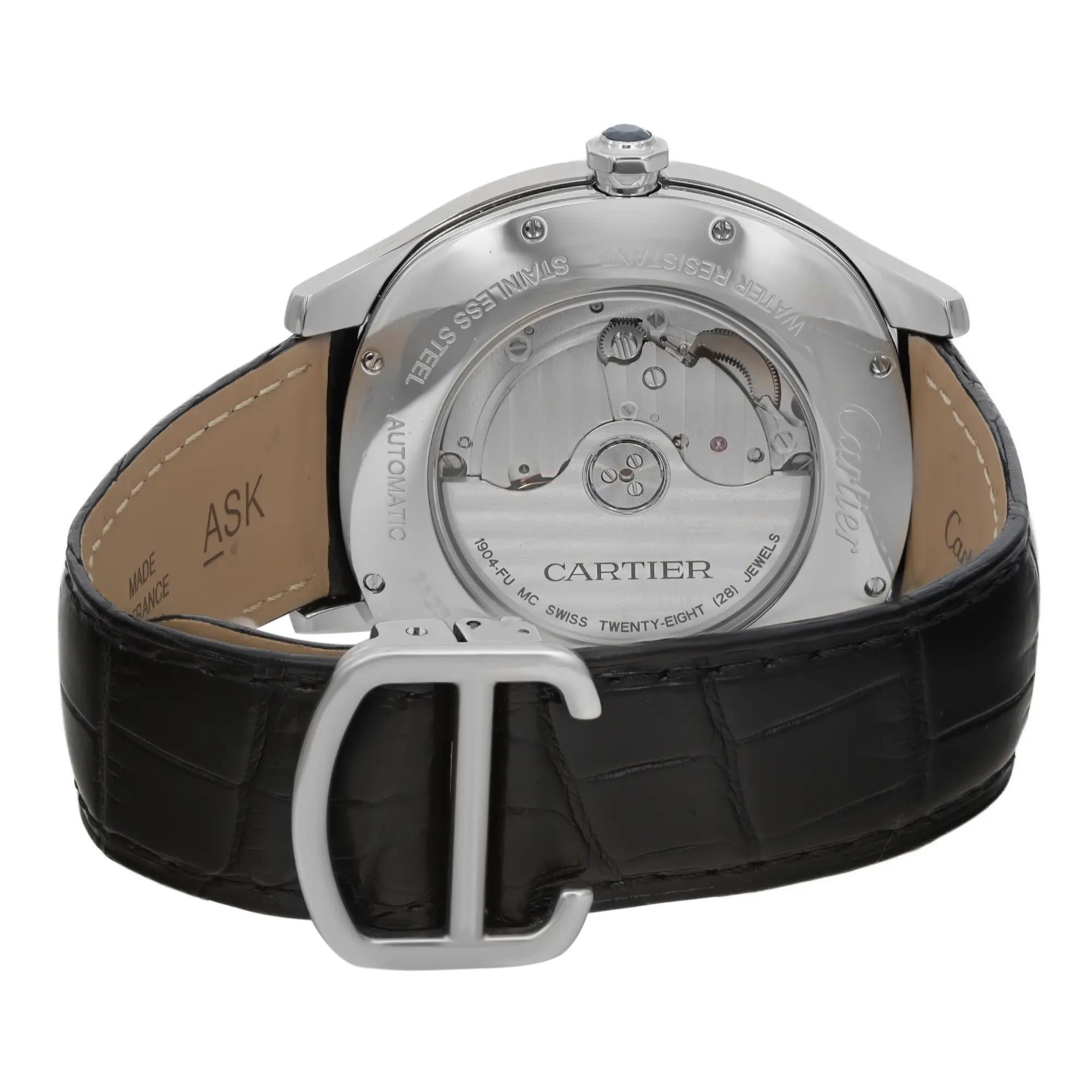 Cartier Drive Retrograde Large Day Night Steel Mens Watch WSNM0005 1