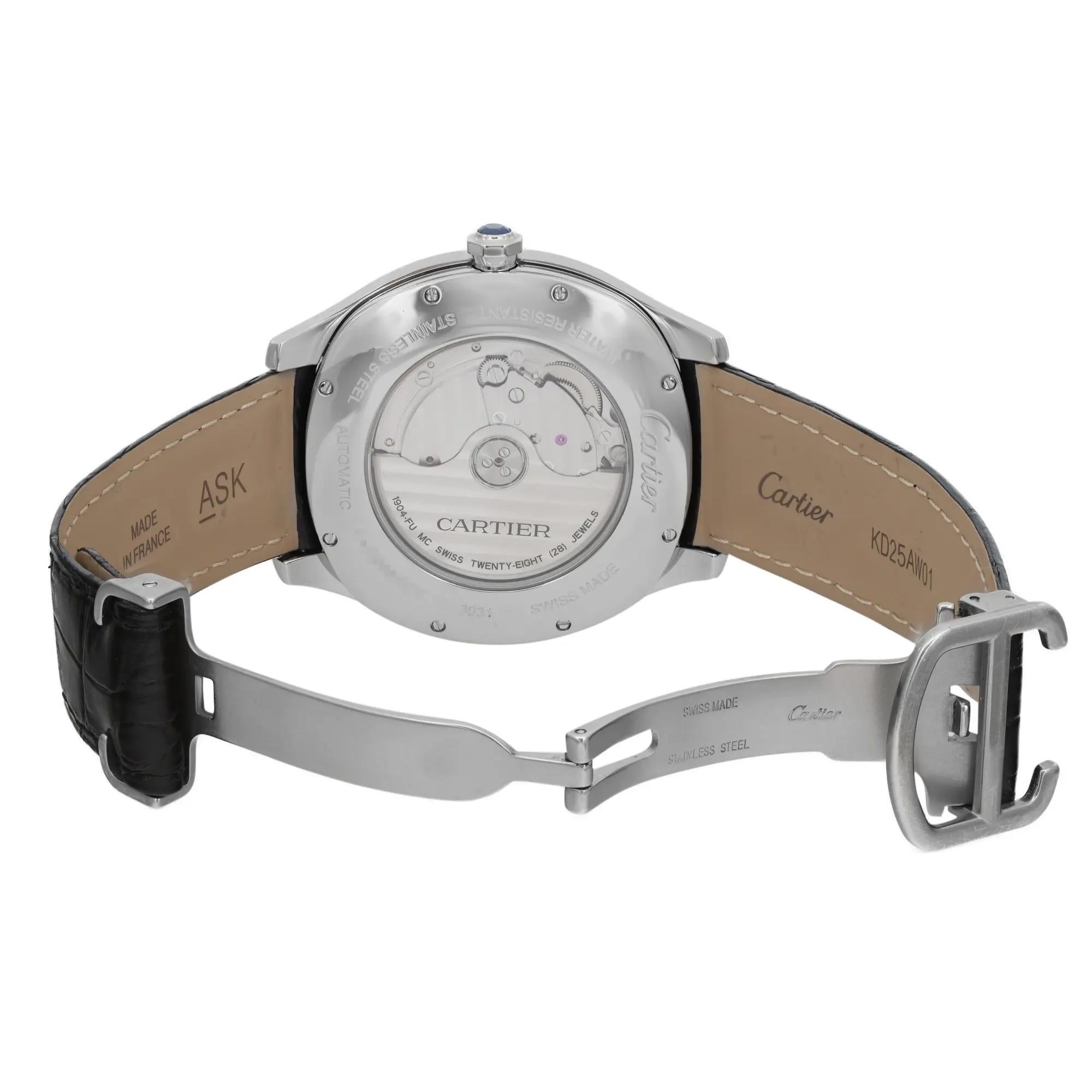 Cartier Drive Retrograde Large Day Night Steel Mens Watch WSNM0005 2