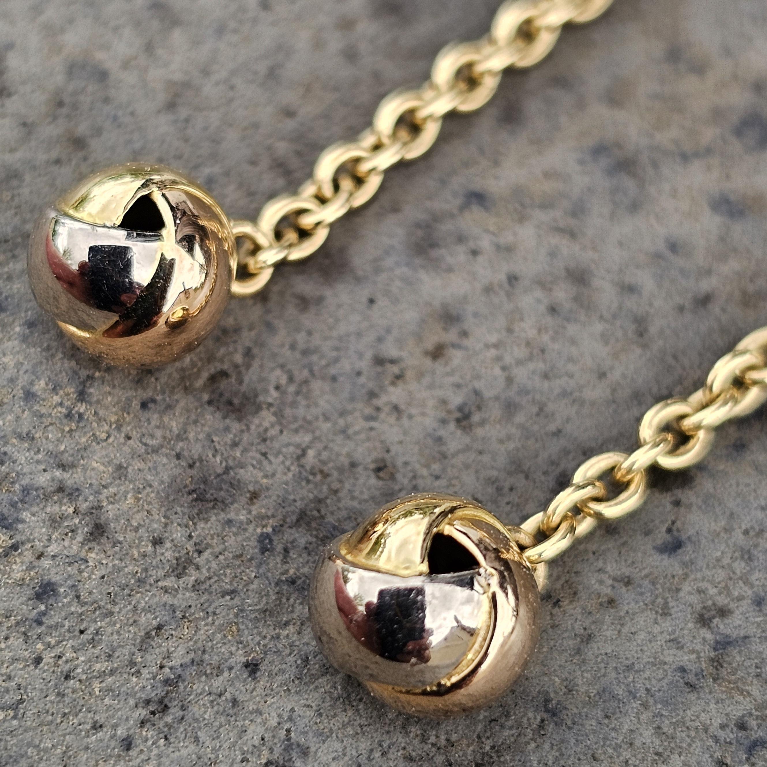 Cartier Pendientes Colgantes de Diamantes Bola Trinidad Oro Tricolor 18k 4,5 g 2