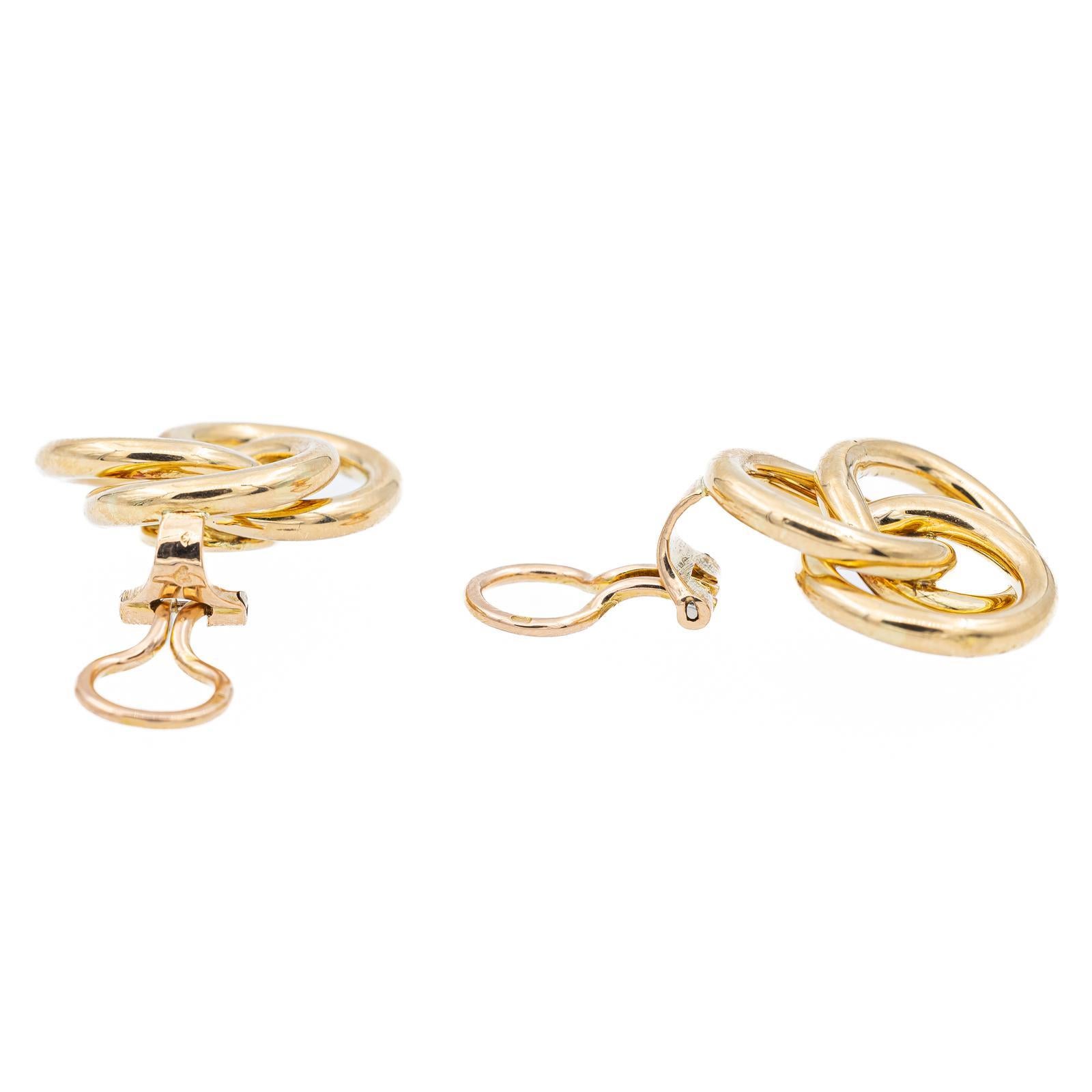 Cartier Drop Earrings Yellow Gold For Sale 2