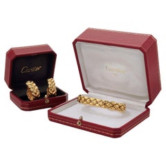 Cartier Earrings and Bracelet Set in 18k Yellow Gold, 1990s
