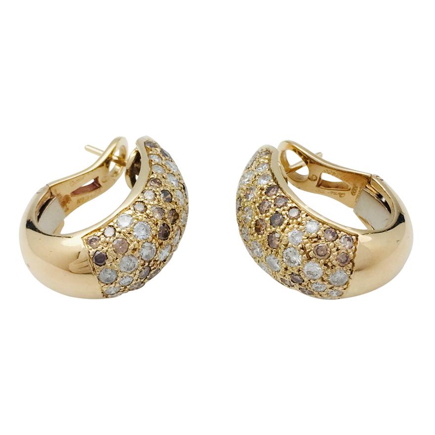 Contemporary Cartier Earrings Set with Diamonds