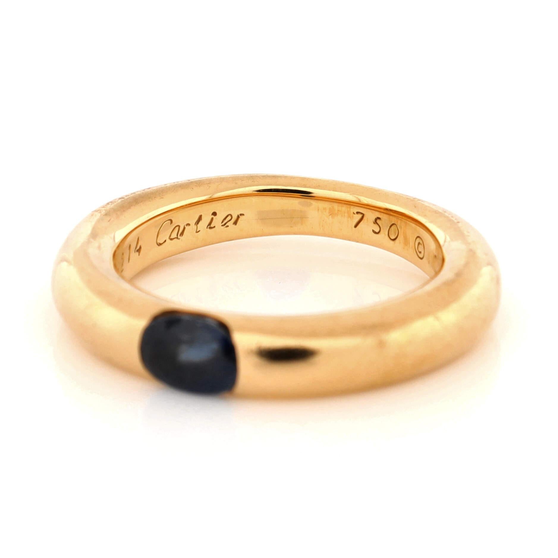 Women's or Men's Cartier Eclipse Ring 18k Yellow Gold with Sapphire