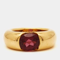 Cartier Eclipse Tourmaline 18k Yellow Gold Ring Size 52