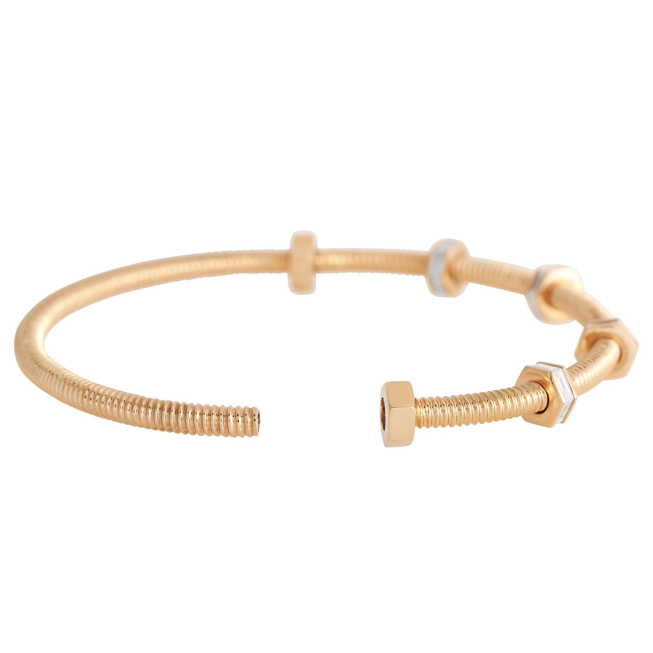 Taille mixte Cartier Bracelet Ecrou de Cartier en or rose 18 carats et diamants de 1,29 carat