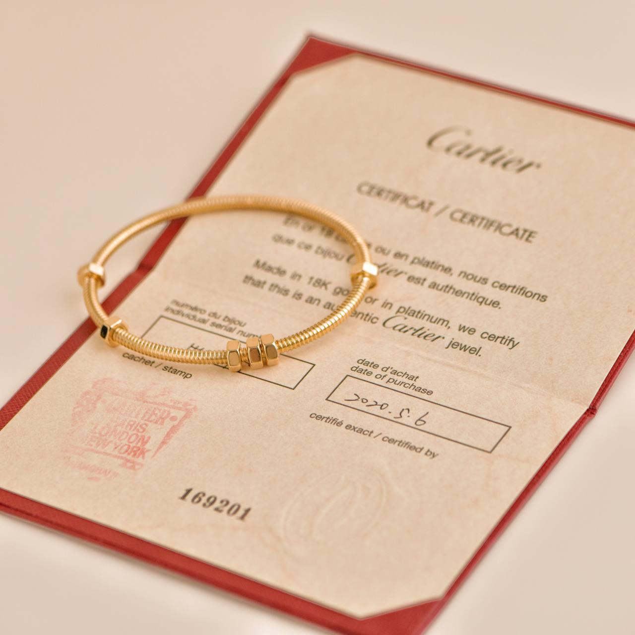 Cartier Ecrou de Cartier 18K Rose Gold Bracelet Size 18 In Excellent Condition In Banbury, GB