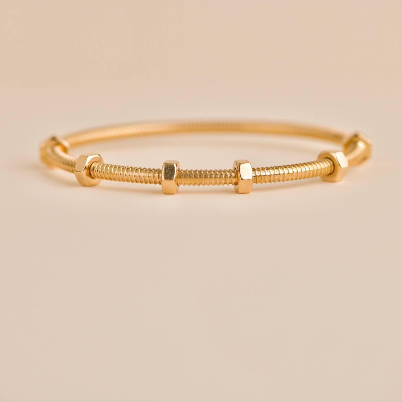 Women's or Men's Cartier Ecrou de Cartier 18K Rose Gold Bracelet Size 18