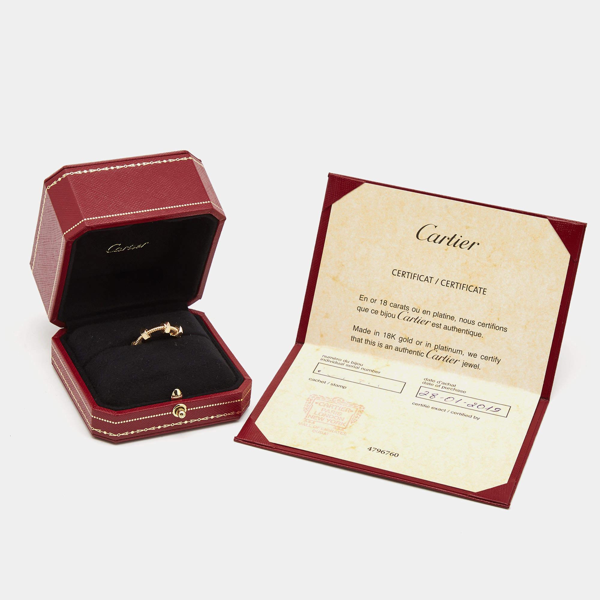 Cartier Ecrou De Cartier 18k Rose Gold Ring Size 50 2