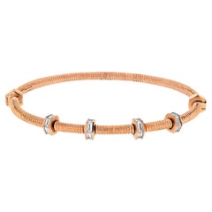 Cartier Bracelet jonc Ecrou De Cartier en or rose 18 carats avec diamants taille baguette, taille 21