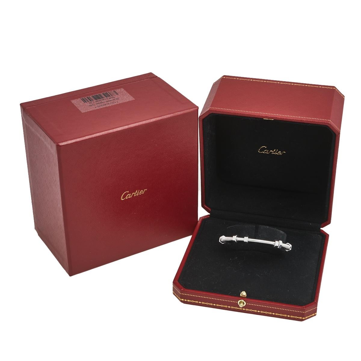 Cartier Ecrou De Cartier 18K White Gold Bracelet 15 1