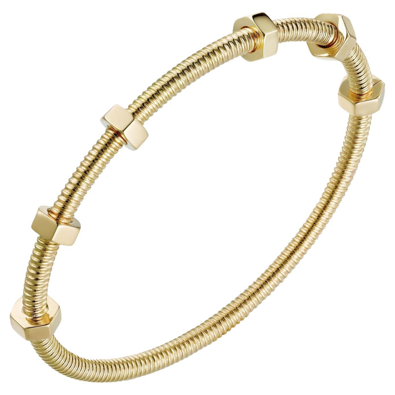 Cartier Ecrou De Cartier 18K Yellow Gold Size 20 Bangle Bracelet For Sale  at 1stDibs