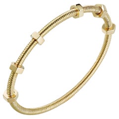 Used Cartier Ecrou De Cartier 18K Yellow Gold Size 20 Bangle Bracelet