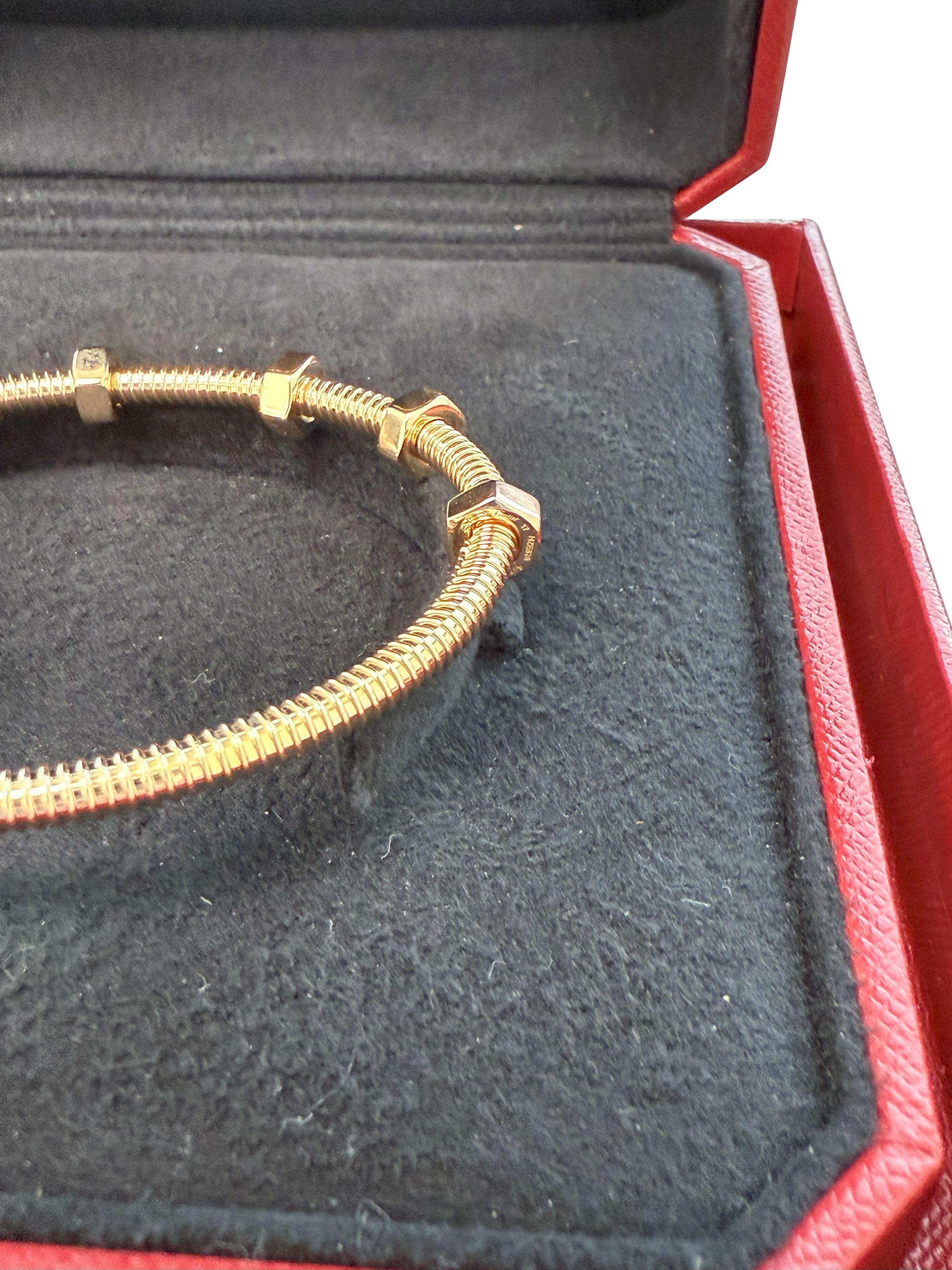 Cartier Ecrou De Cartier Pulsera Oro Rosa 18K Talla 17 Banlge en venta 5