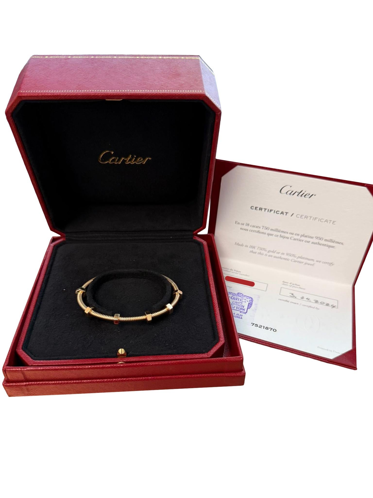 Cartier Ecrou De Cartier Pulsera Oro Rosa 18K Talla 17 Banlge en venta 1
