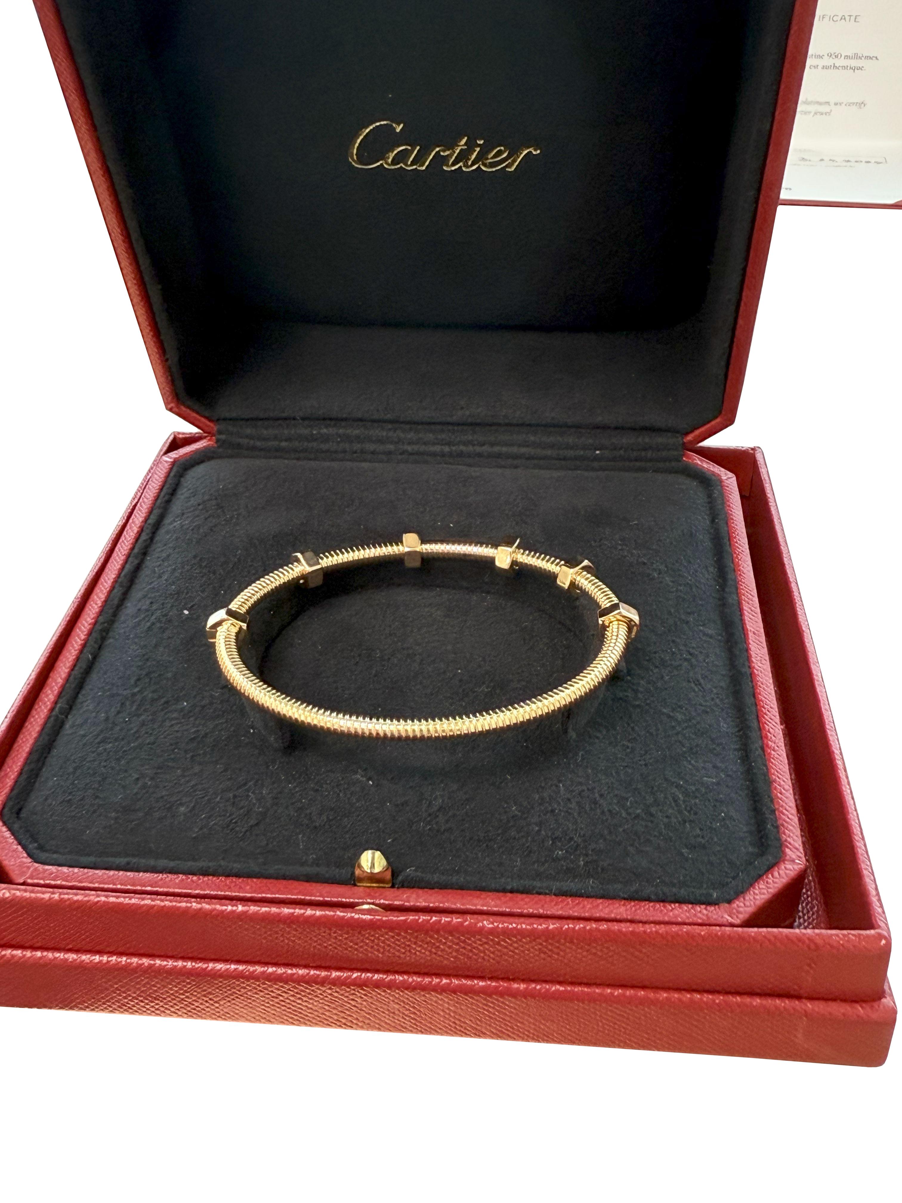 Cartier Ecrou De Cartier Pulsera Oro Rosa 18K Talla 17 Banlge en venta 4