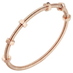Cartier Ecrou De Cartier Bracelet 18K Rose Gold Size 17 Banlge