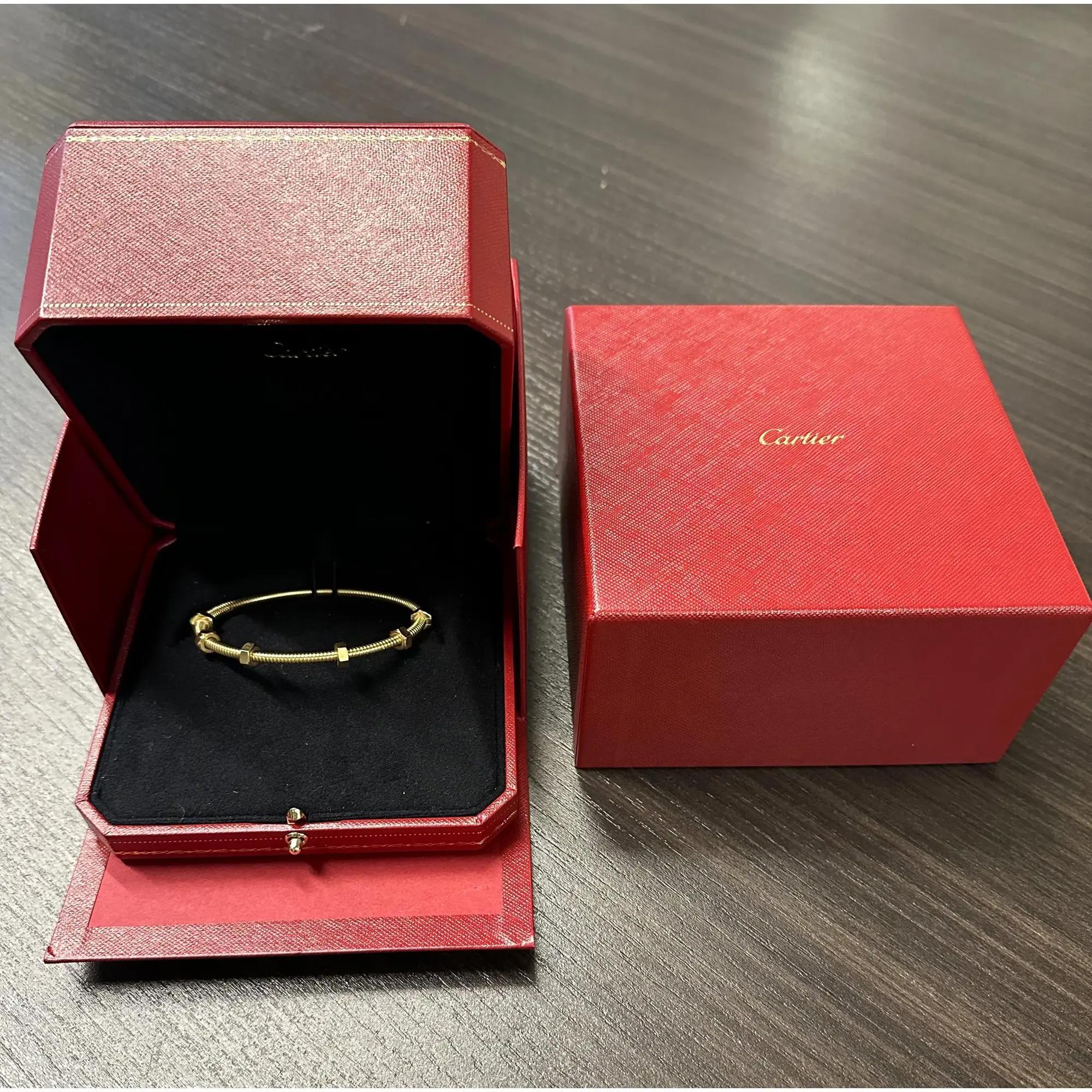 Cartier Ecrou De Cartier Bracelet 18K Yellow Gold Size 18 In Excellent Condition For Sale In New York, NY