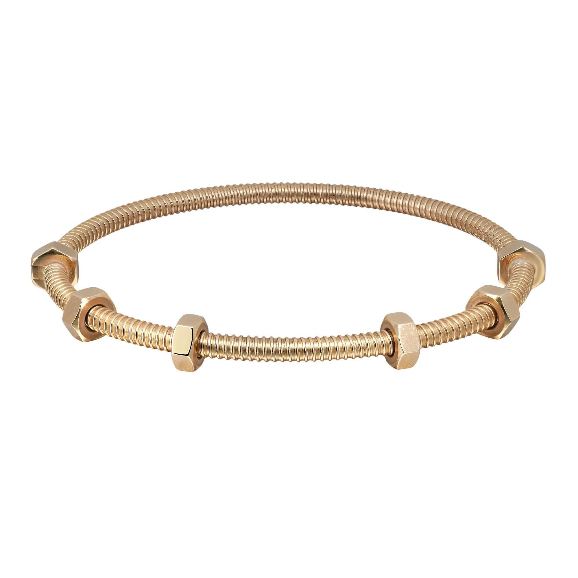 Cartier Ecrou De Cartier Bracelet 18K Yellow Gold Size 18 For Sale