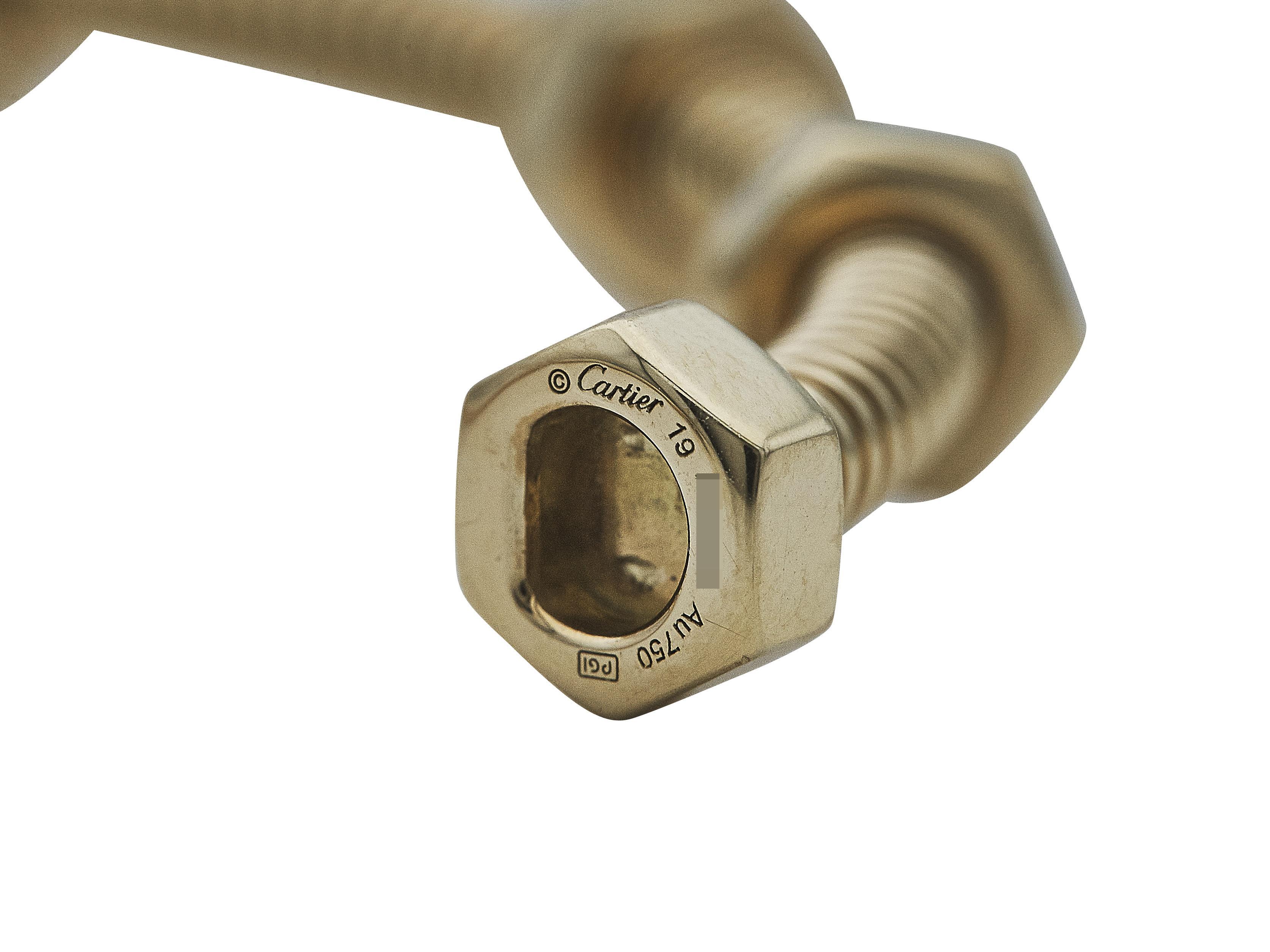 Pulsera Cartier Ecrou de Cartier Modelo Clásico Oro Amarillo 18K Talla 19 en Excelente estado para la venta en New York, NY