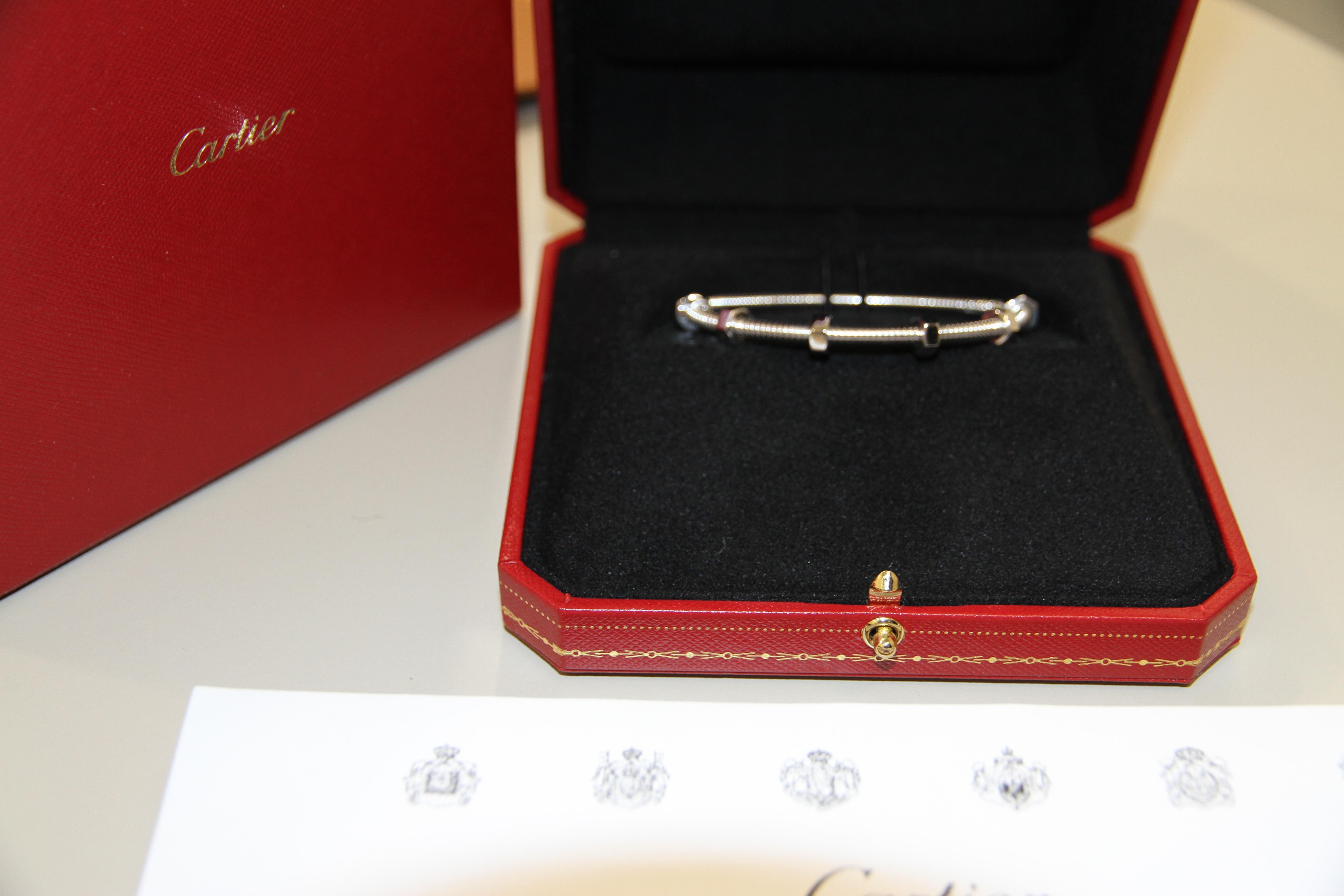 Cartier Ecrou De Cartier Nuts Bolts Armband 18k Weißgold im Angebot 9