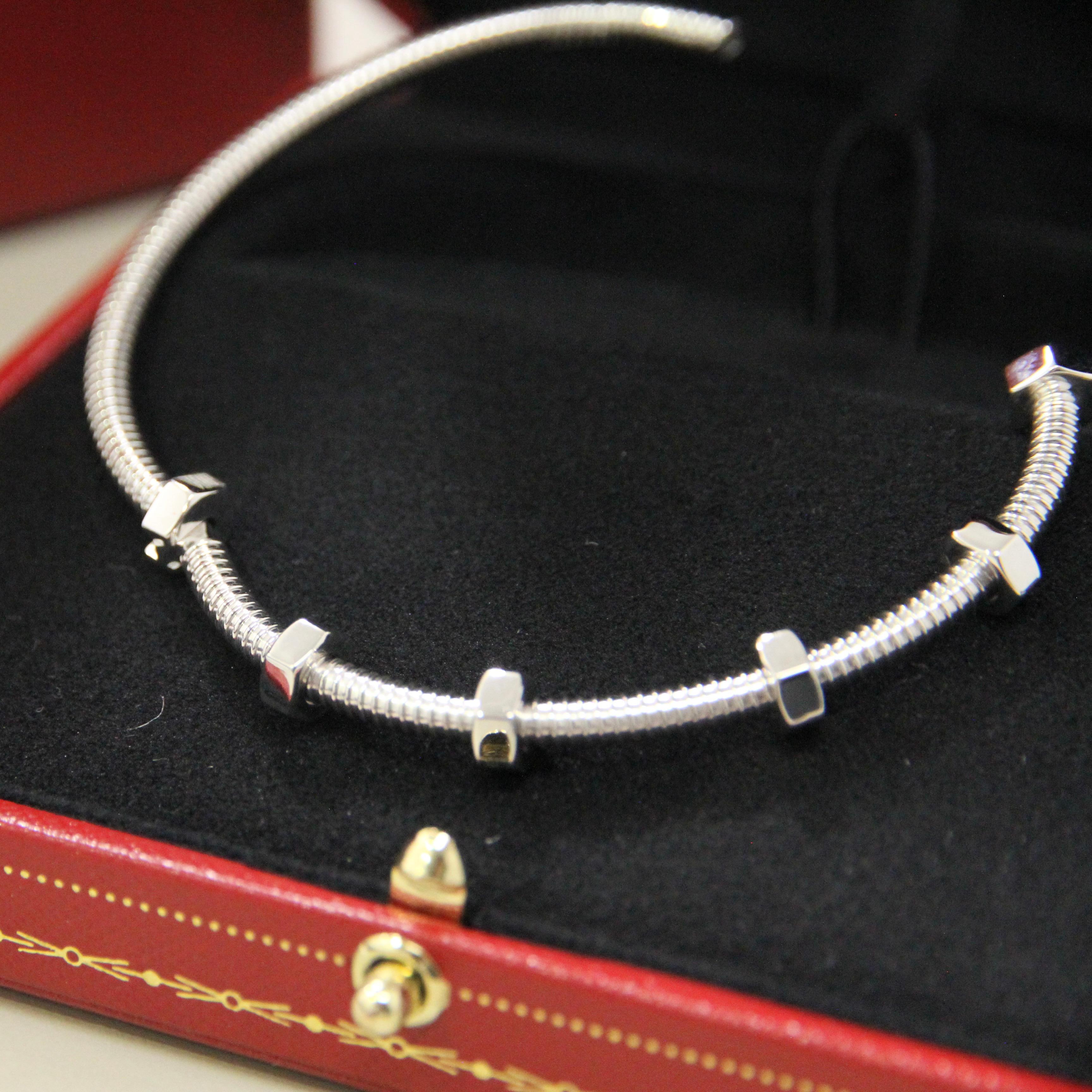 Cartier Ecrou De Cartier Nuts Bolts Armband 18k Weißgold im Zustand „Hervorragend“ im Angebot in London, GB