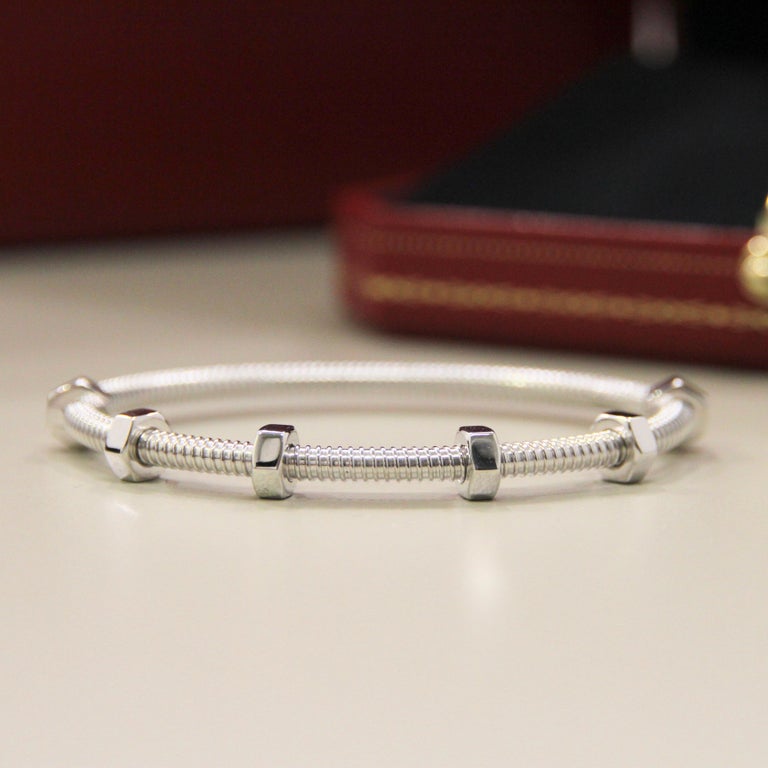 Cartier Ecrou De Cartier Nuts Bolts Bracelet 18k White Gold at 1stDibs