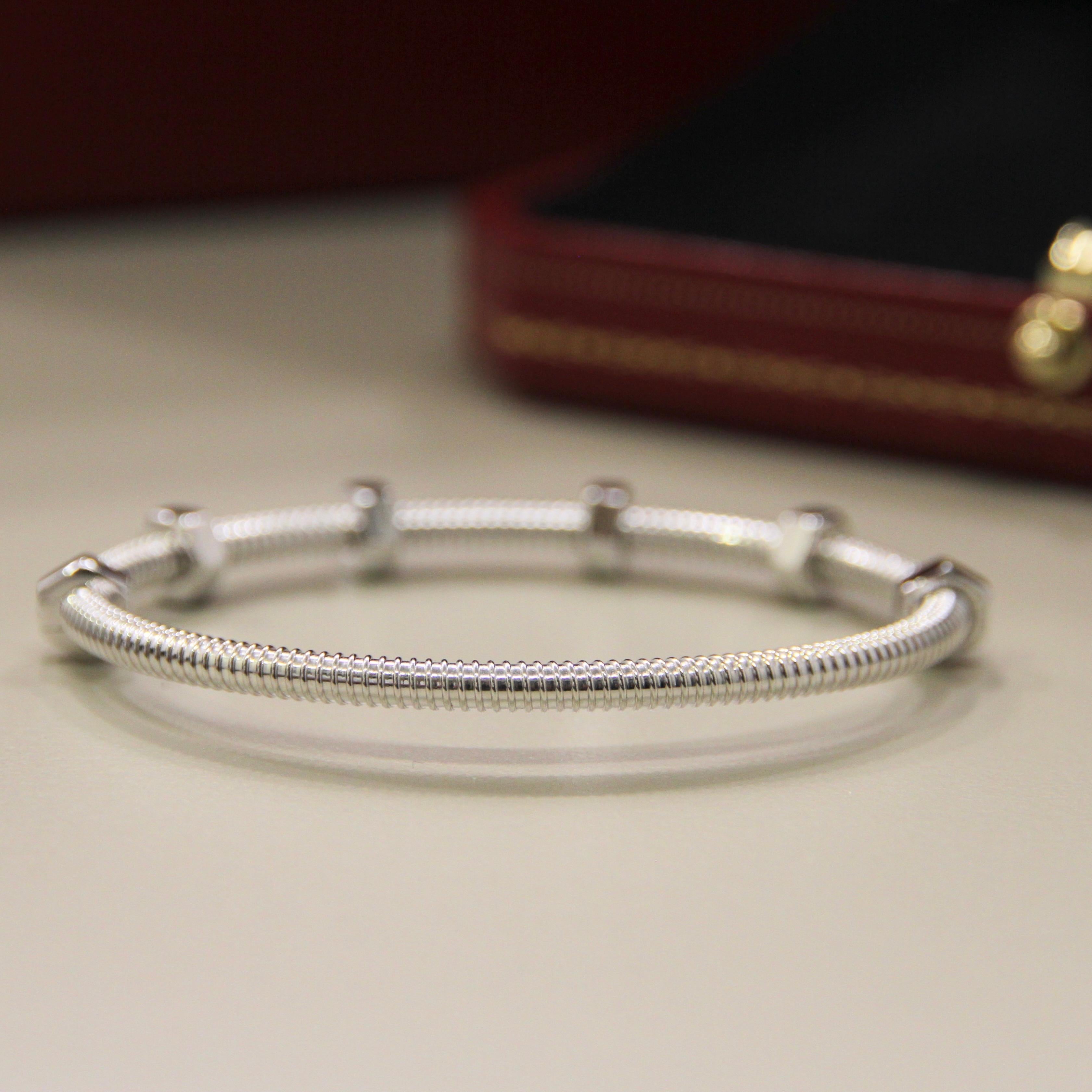 Cartier Ecrou De Cartier Nuts Bolts Armband 18k Weißgold im Angebot 4