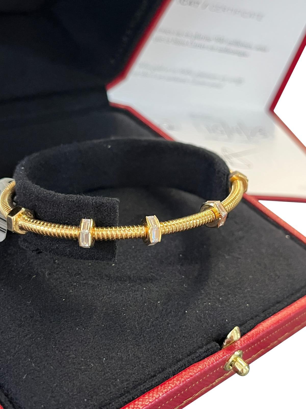 Pulsera Cartier Ecrou De Cartier de oro rosa con diamantes talla baguette de 1,29 quilates en venta 5