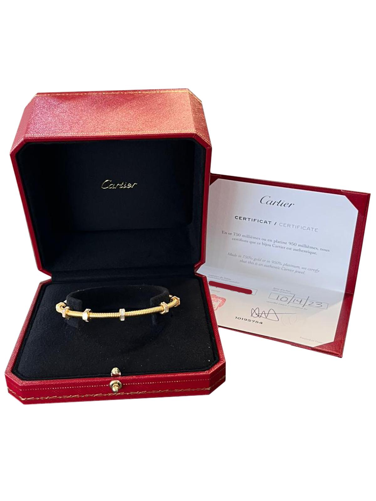 De las mujeres Pulsera Cartier Ecrou De Cartier de oro rosa con diamantes talla baguette de 1,29 quilates en venta
