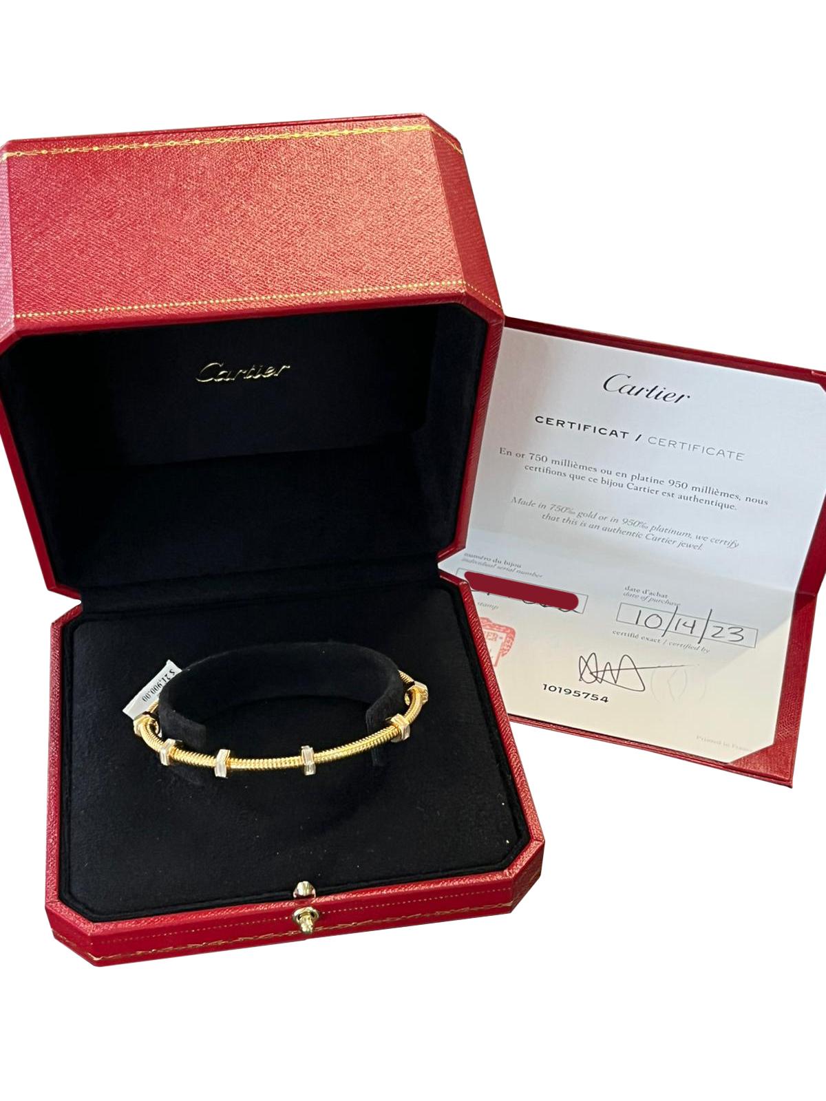 Pulsera Cartier Ecrou De Cartier de oro rosa con diamantes talla baguette de 1,29 quilates en venta 1