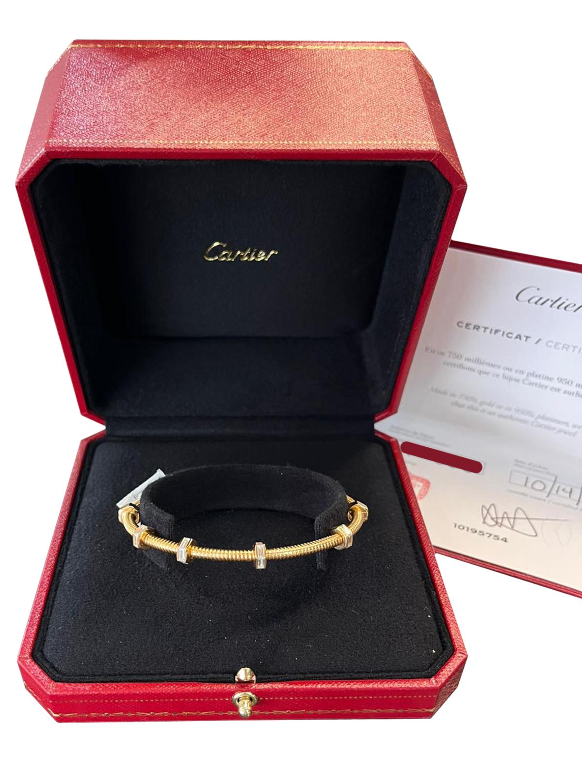 Pulsera Cartier Ecrou De Cartier de oro rosa con diamantes talla baguette de 1,29 quilates en venta 2