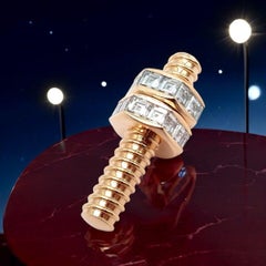 Cartier Ecrou Diamond Rose Gold Single Earring / Pin Brooch