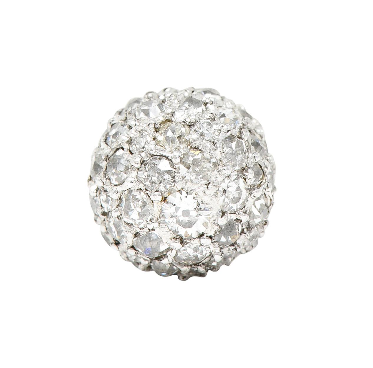 Single Cut Cartier Edwardian 1.00 Carat Pavé Diamond Platinum Antique Ball Charm