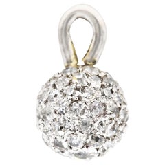 Cartier Edwardian 1.00 Carat Pavé Diamond Platinum Antique Ball Charm