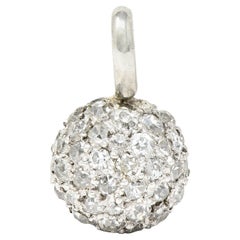 Cartier Edwardian 1.00 Carat Pavé Diamond Platinum Retro Ball Charm