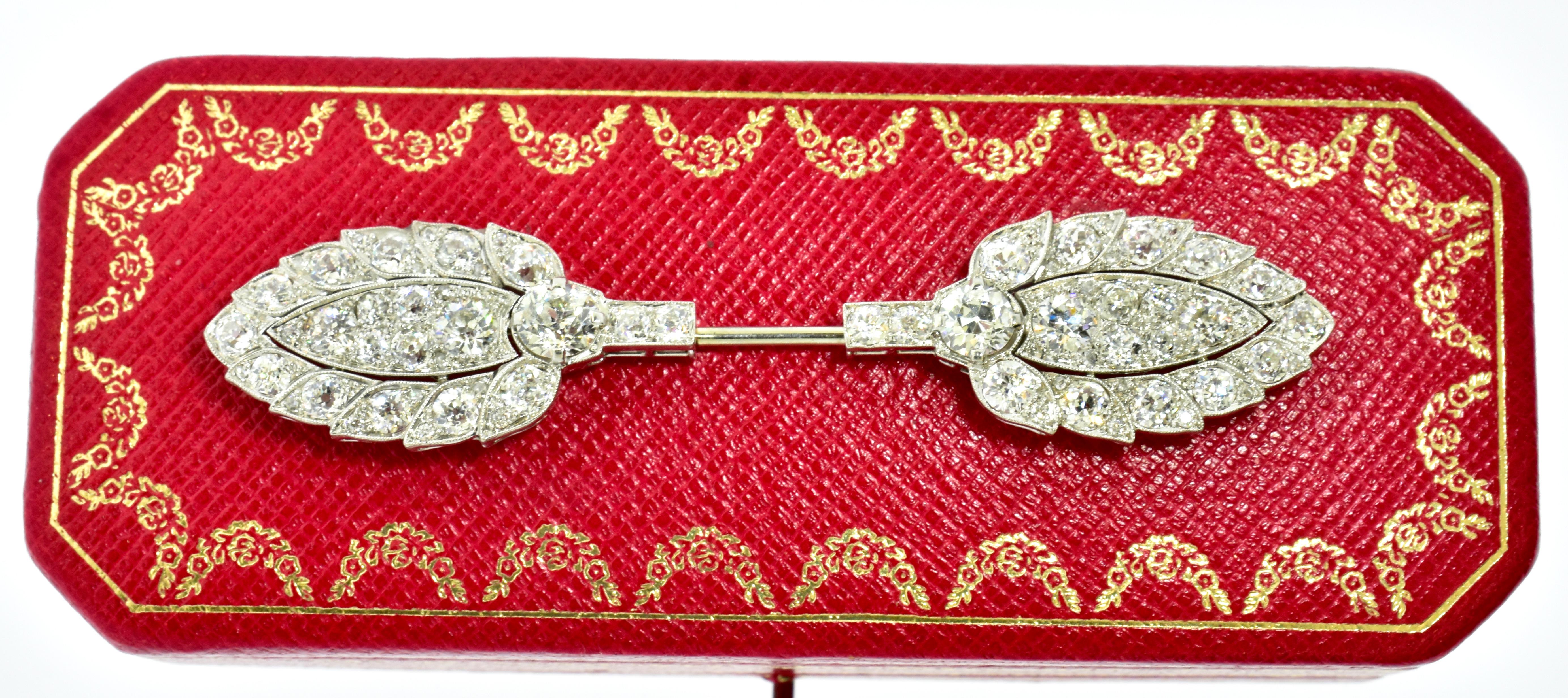 Cartier Edwardian Diamond and Platinum Antique Jabot or Cliquet Pin, c. 1914 1