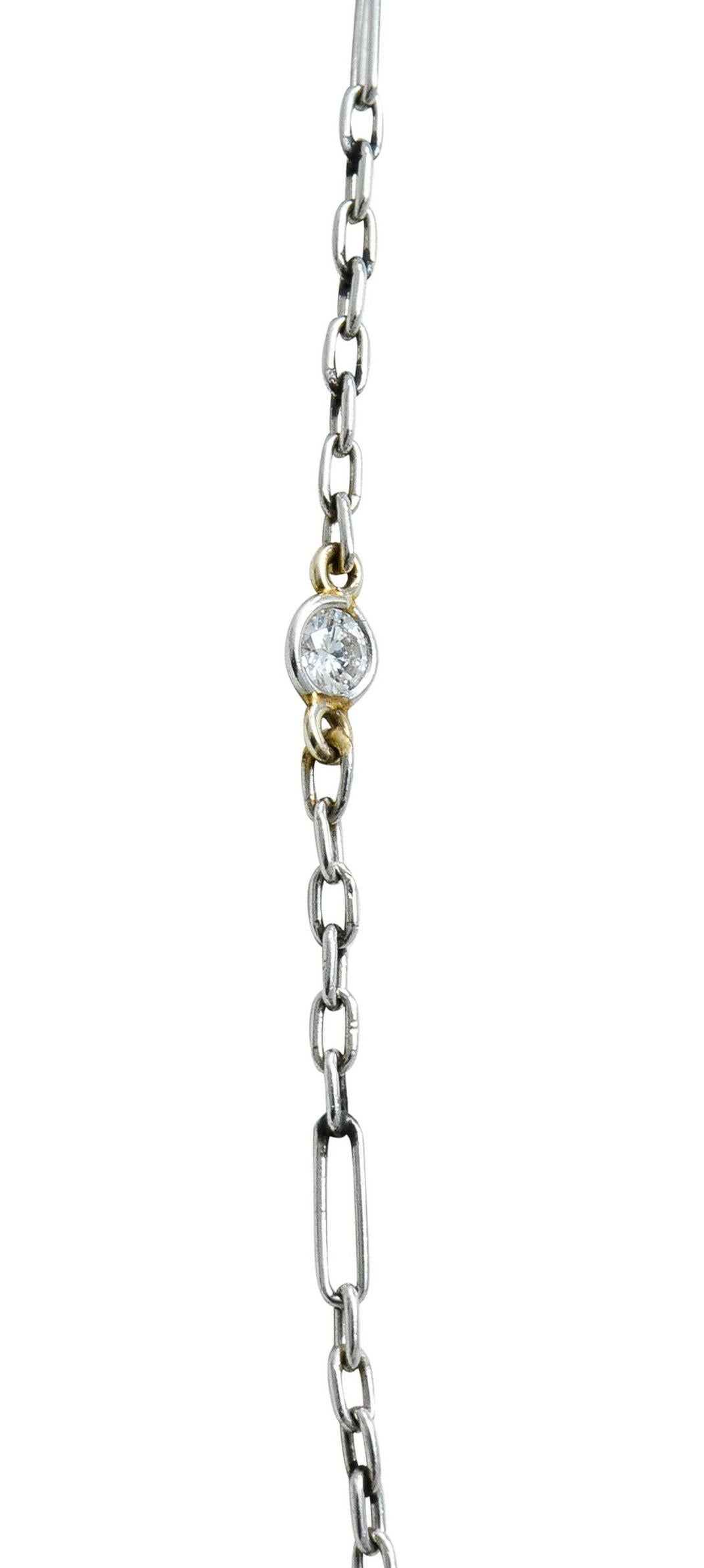 Cartier Edwardian Diamond Enamel Platinum 18 Karat Gold Watch Pendant Necklace 6
