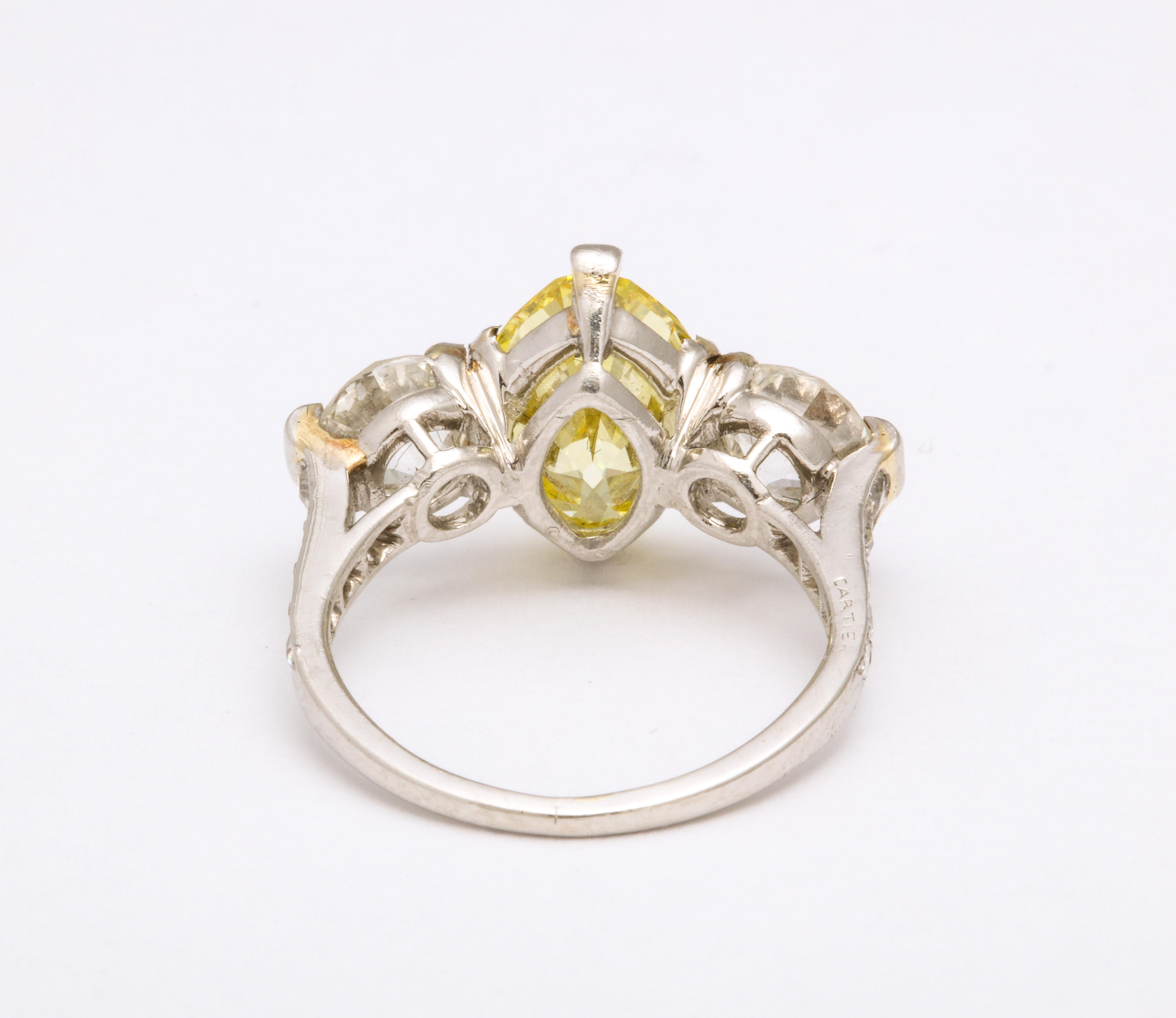 cartier yellow diamond ring