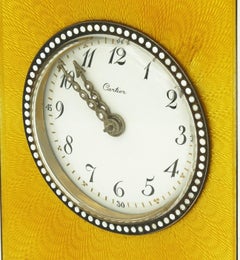 Cartier Edwardian Yellow Enamel Minute Repeater Pendulette, Circa 1900