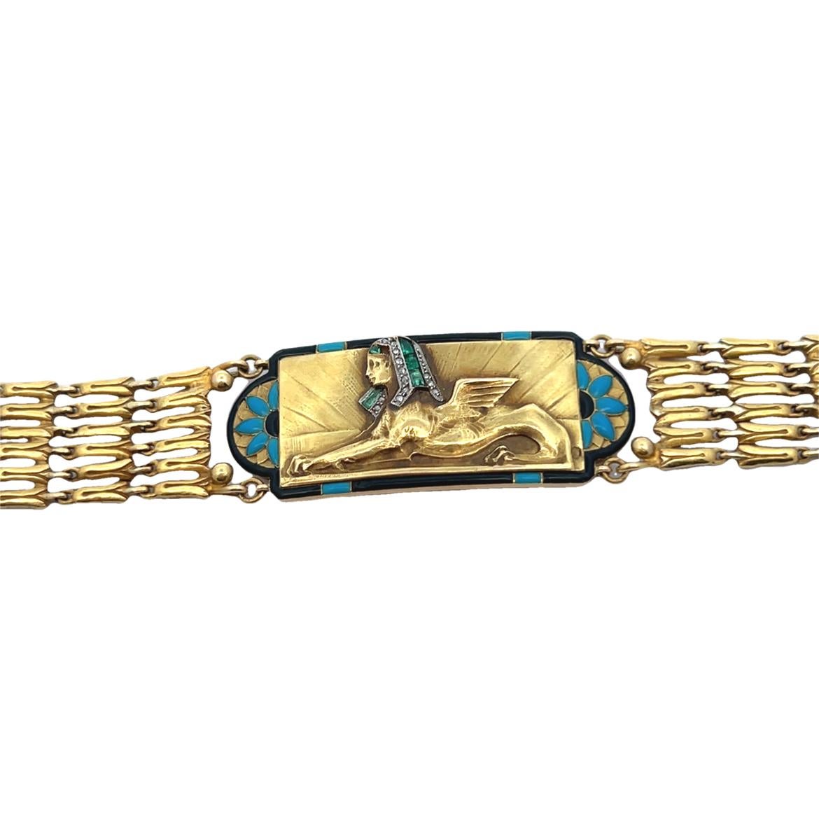 Cartier Egyptian Revival Bracelet For Sale 6